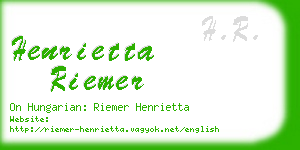 henrietta riemer business card